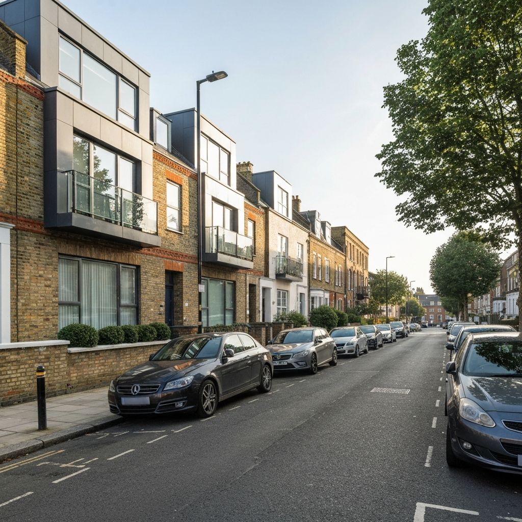 Family-friendly residential street in London